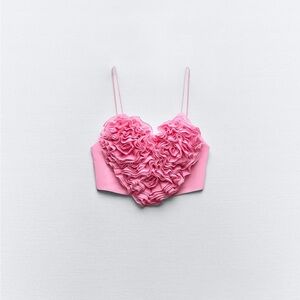Zara voluminous heart crop top